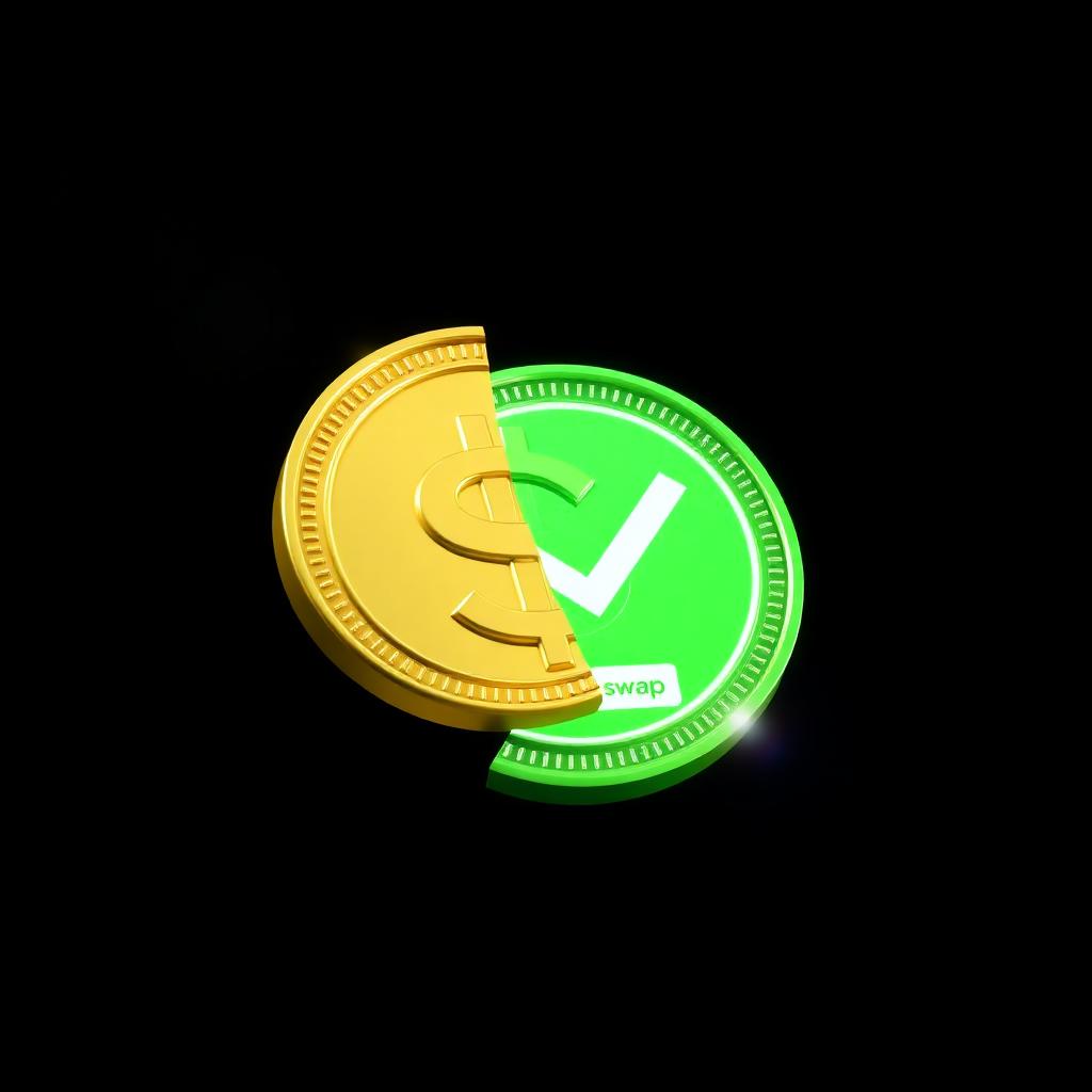 A dollar coin swapping into a lime meme coin with a confirmed checkmark